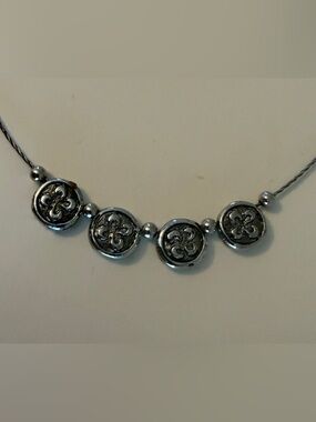 Lia Sophia Silver Floral Medallion Necklace